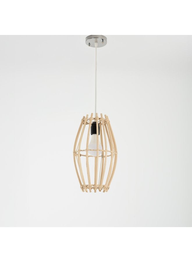 تبس هوم لمب نجفة TBS باللون بيج مصنوعة من بامبو لإضاءة المنزل والديكور - Image 2